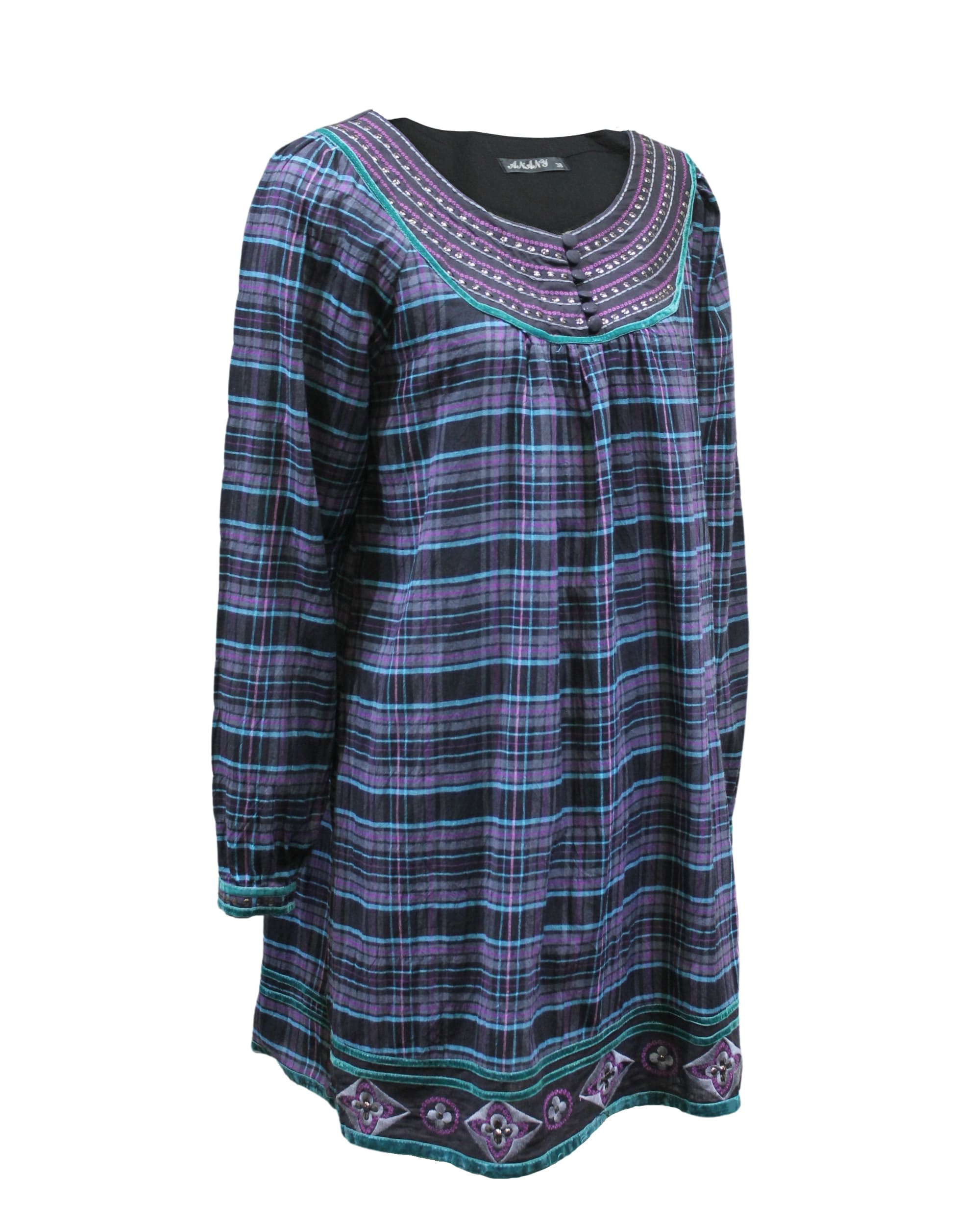 Blusón estampado de cuadros