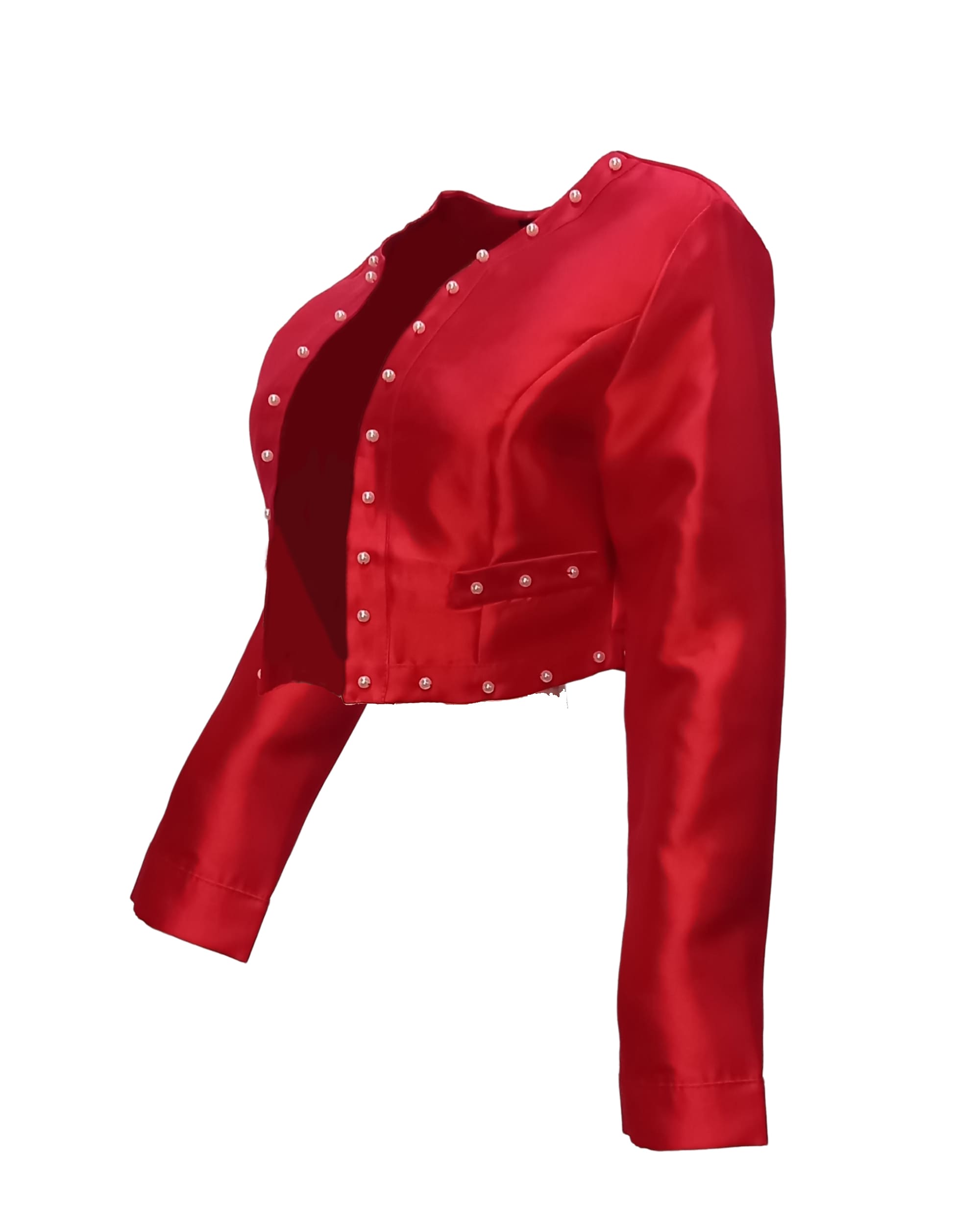 Chaqueta corta satinada