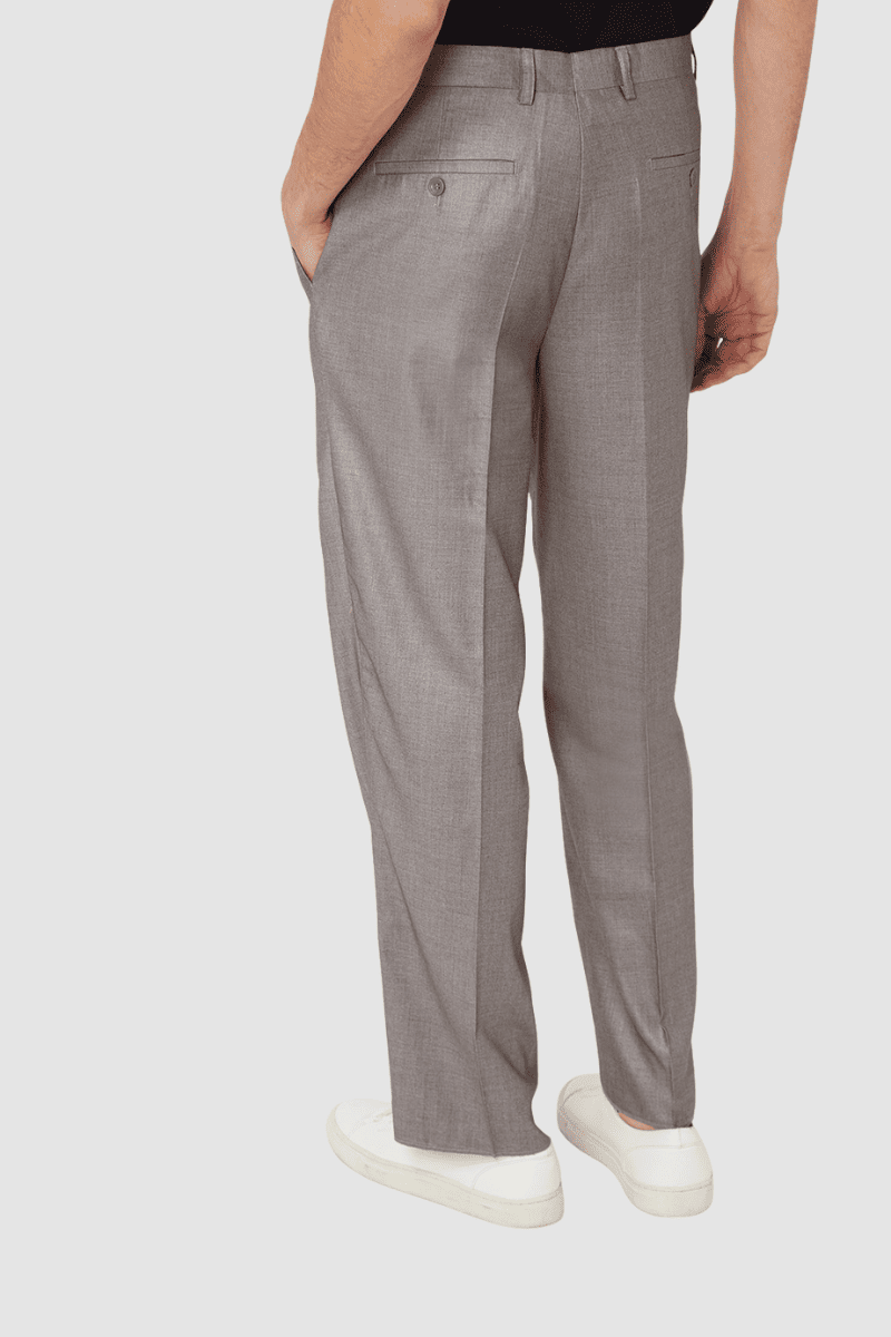 Pantalón traje hombre, pantalones formales, lana mezclada, corte clásico, bolsillos ribete y botón, trabillas, cierre cremallera corchete, gris, talla 48, elegante, cómodo, versátil, ✅Entrega 24/48h