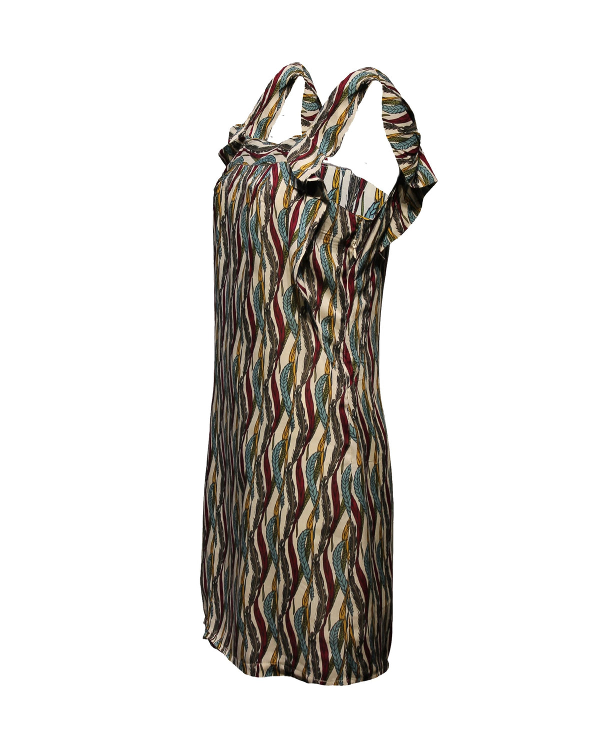 Vestido corto mujer, dress tirantes volantes estampado étnico, escote cuadrado, tela ligera cómoda, estilo casual urbano, ideal verano, colores beige azul burdeos, talla XS, fresco, versátil ✅Entrega 24/48h