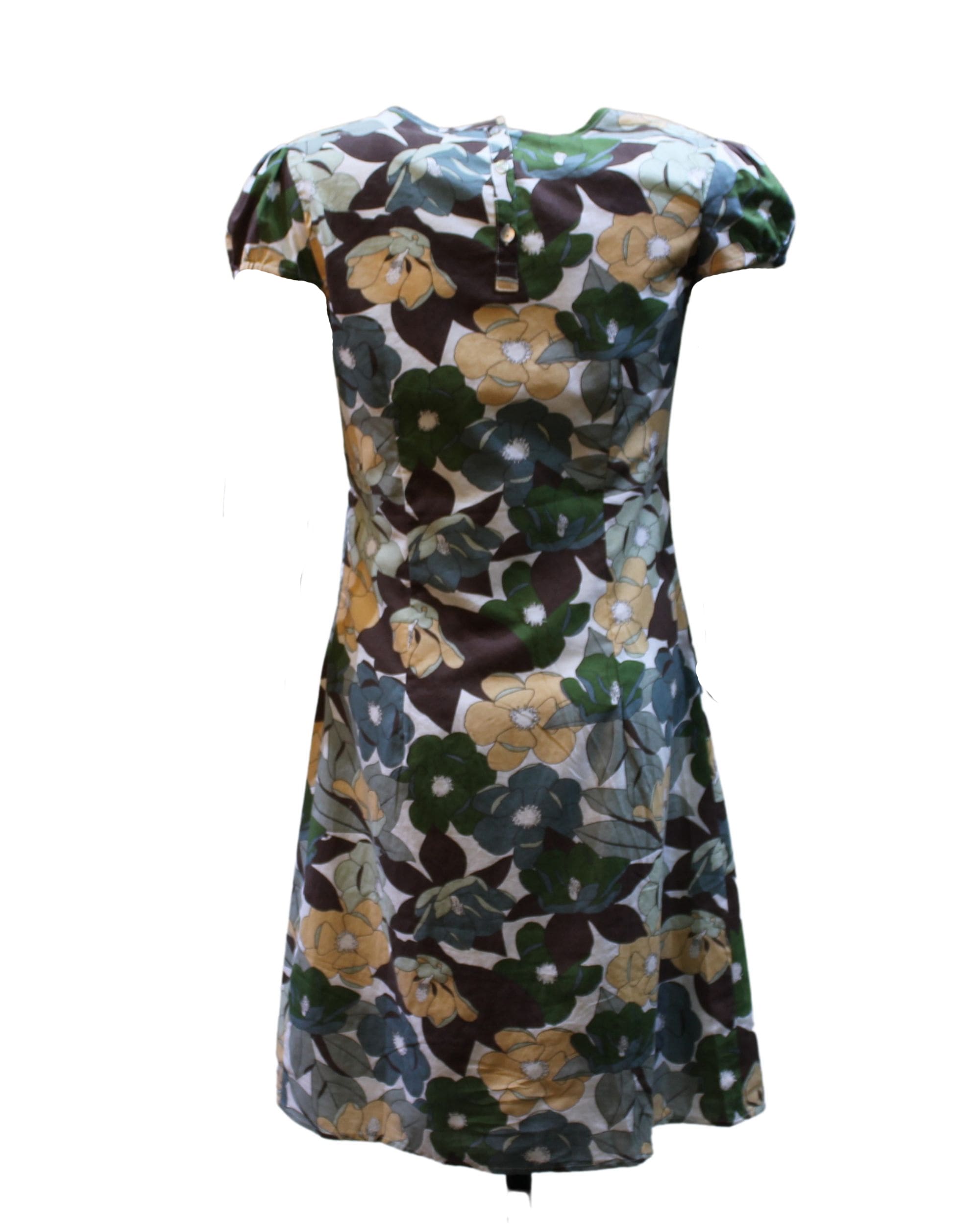 Vestido mujer volantes floral manga corta elegante dress outfit XS estampado multicolor ajuste cómodo ideal ocasiones especiales diario sofisticado ligero verde ✅Entrega 24/48h