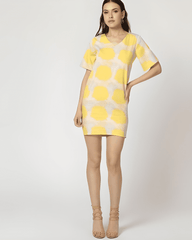 Vestido corto mujer tie dye recto dress outfit moda primavera verano L tejido suave ligero estampado amarillo moderno cómodo urbano versátil casual eventos informales ✅Entrega 24/48h