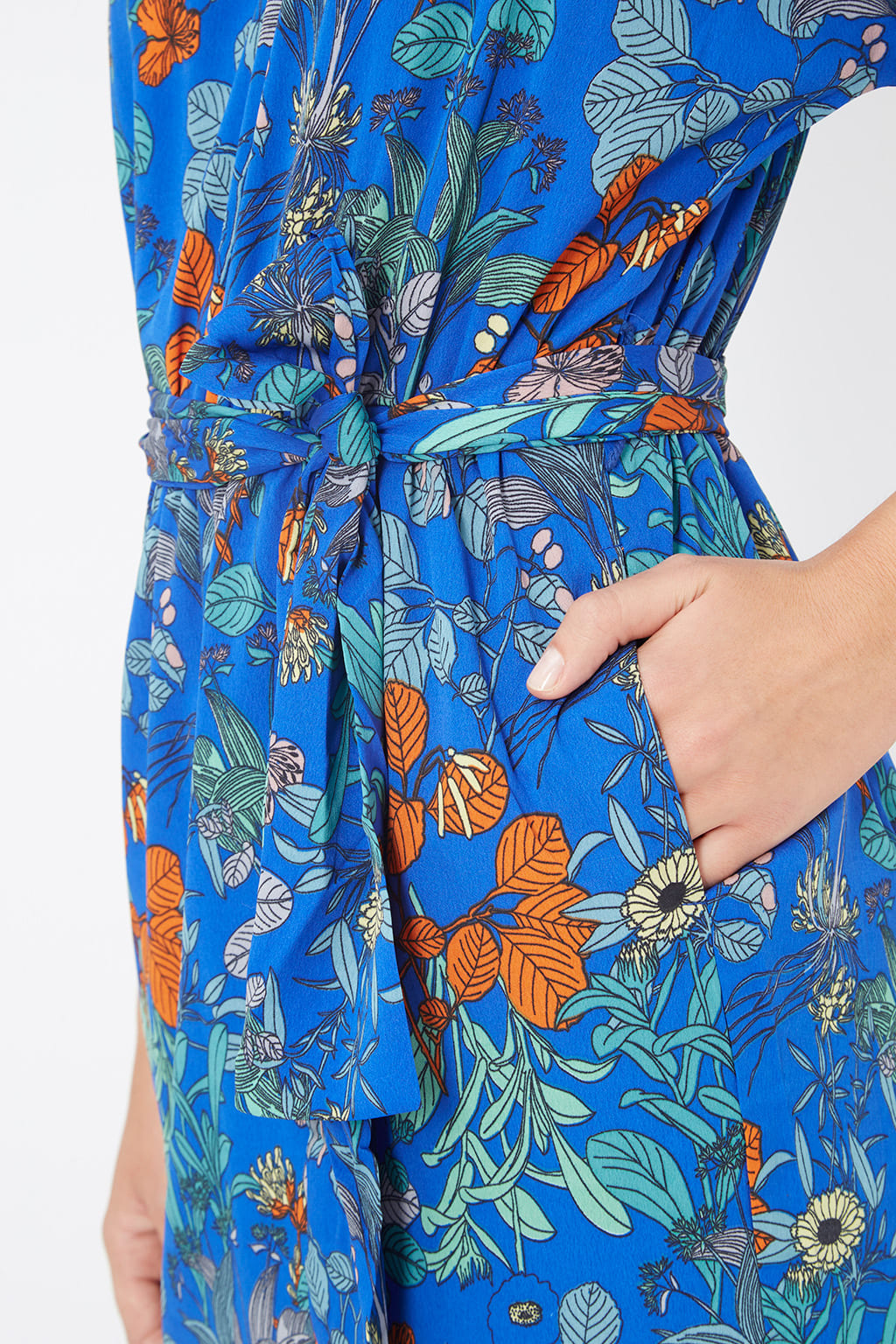 Vestido corto mujer, dress floral, outfit urbano, tela suave, manga corta, cinturón ajustable, estilo fresco, floral print, azul, talla L, cómodo y versátil, ideal salidas casuales y diarias ✅Entrega 24/48h