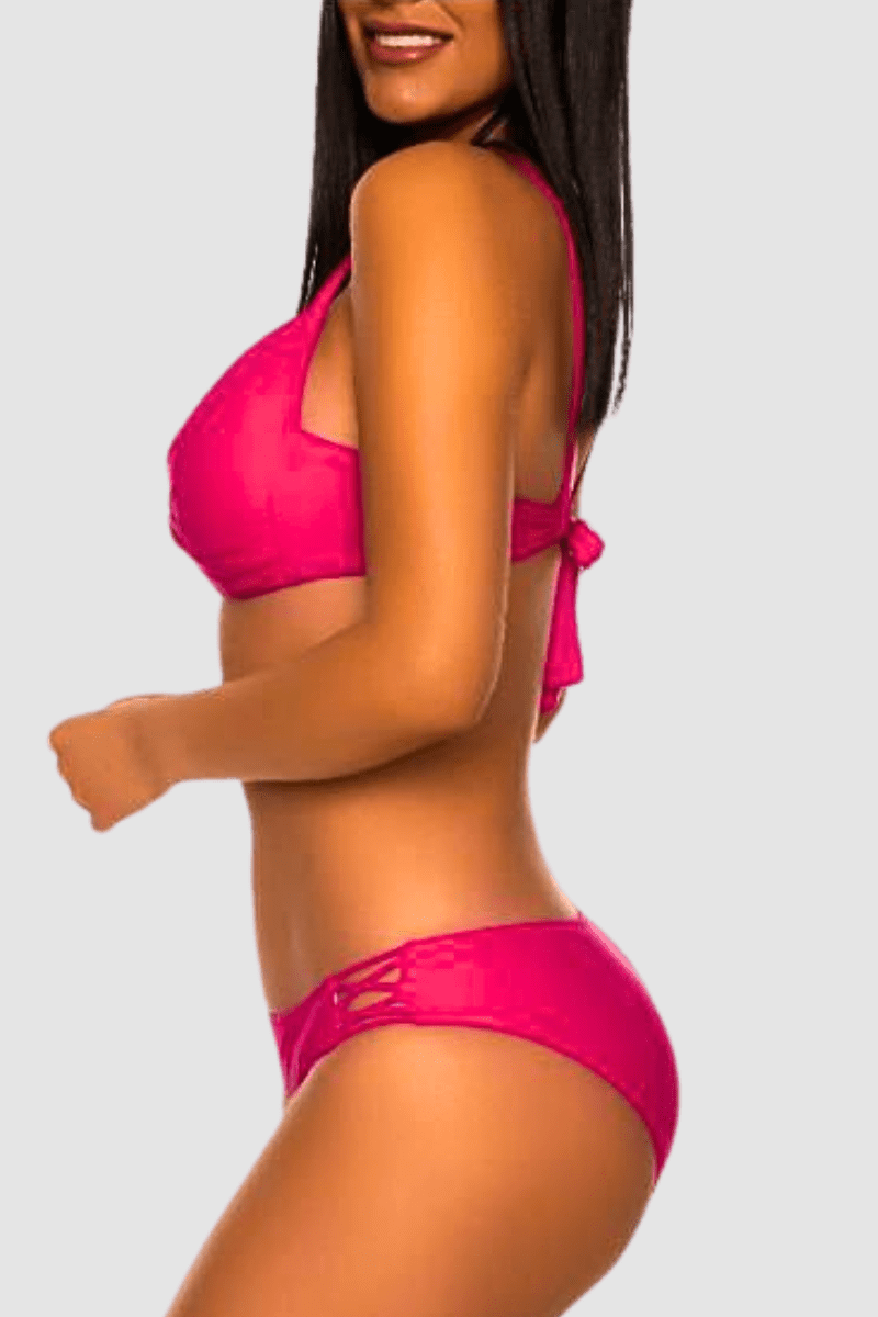 Bikini clásico mujer, traje de baño, bañador dos piezas, tirantes ajustables, realce natural, tejido suave, cómodo, estilo elegante y vibrante, fucsia, talla 38 disponible, ideal playa piscina ✅Entrega 24/48h