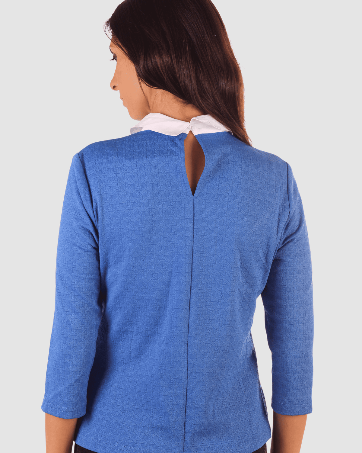 Blusa mujer camisa top gasa diseño cuello bebé bajo volante manga 3/4 azul ideal oficina casual elegante disponible talla L cómoda versátil Love & Money ✅Entrega 24/48h