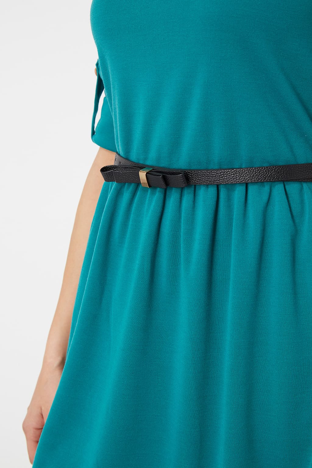 Vestido femenino dress casual manga larga regulable cinturón elástico corte corto cuello redondo botones espalda modelo LA-010132 color verde talla L cómodo versátil elegante ✅Entrega 24/48h