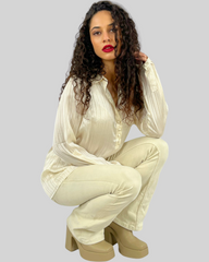 Blusa satinada de rayas
