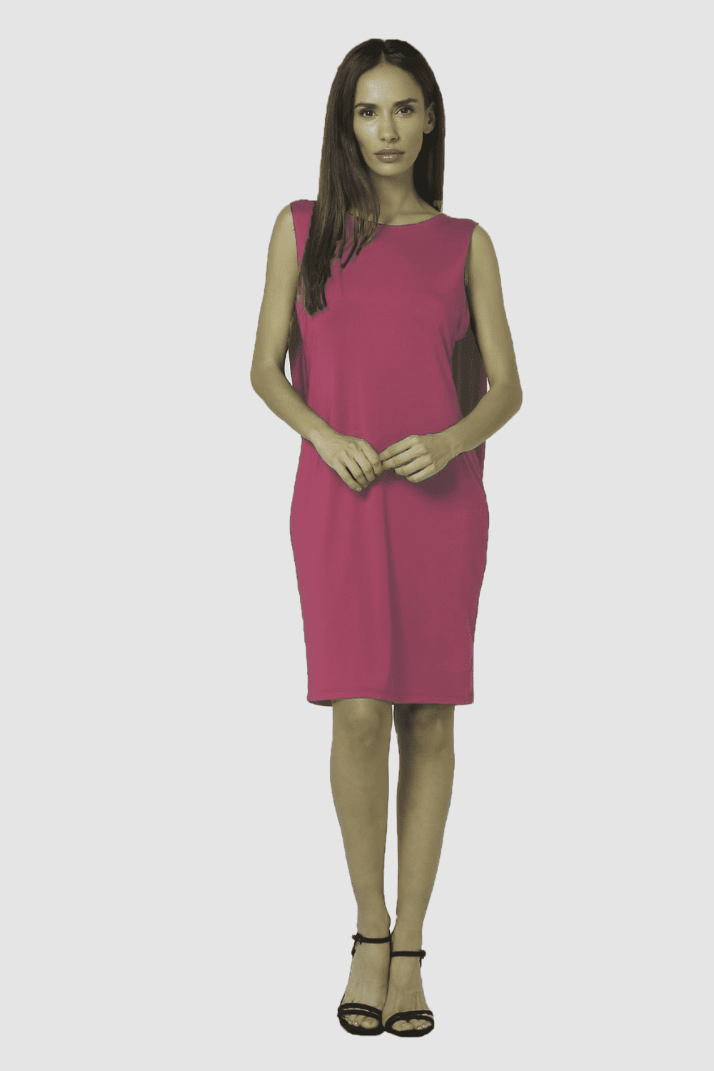 Vestido mujer elegante sin mangas, dress básico recto, diseño versátil ideal eventos, tejido suave, corte clásico, color fucsia, talla 36, cómodo y favorecedor, outfit sofisticado ✅Entrega 24/48h