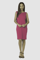 Vestido mujer elegante sin mangas, dress básico recto, diseño versátil ideal eventos, tejido suave, corte clásico, color fucsia, talla 36, cómodo y favorecedor, outfit sofisticado ✅Entrega 24/48h