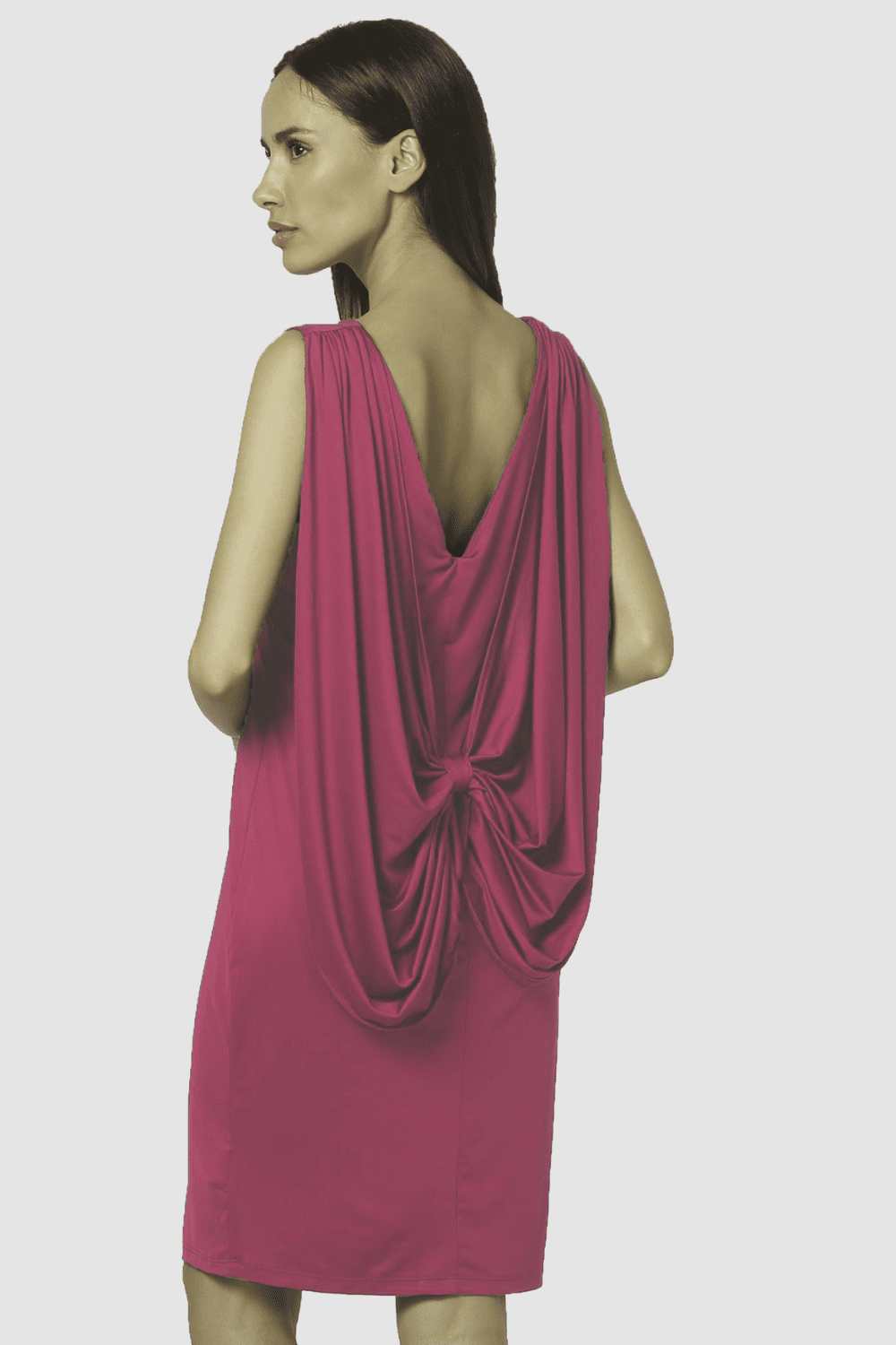 Vestido mujer elegante sin mangas, dress básico recto, diseño versátil ideal eventos, tejido suave, corte clásico, color fucsia, talla 36, cómodo y favorecedor, outfit sofisticado ✅Entrega 24/48h