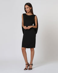 Vestido mujer elegante sin mangas lazo posterior escote redondo corte recto cómodo negro talla 36 ideal eventos fiestas oficina dress outfit versátil moderno fácil cuidar ✅Entrega 24/48h