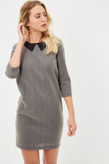 Vestido mujer mini dress manga 3/4 cuello redondo la morena modelo la-120001 forrado elegante cierre cremallera trasera color gris oscuro talla 42 versátil cómodo ✅Entrega 24/48h