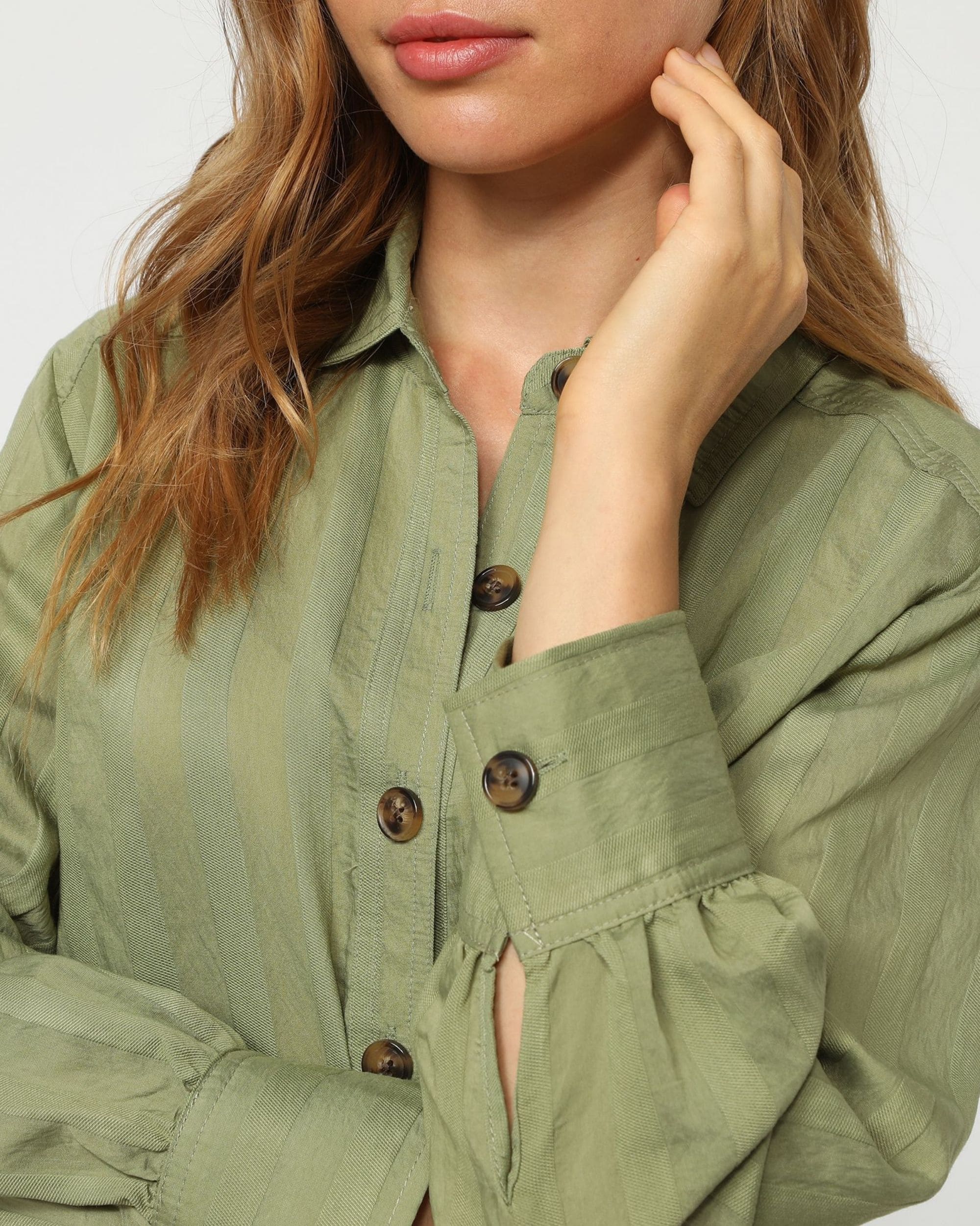 Camisa larga mujer satén camisera tacto suave bolsillo delantero botones clásico manga larga elegante outfit oficina casual verde talla 38 ✅Entrega 24/48h