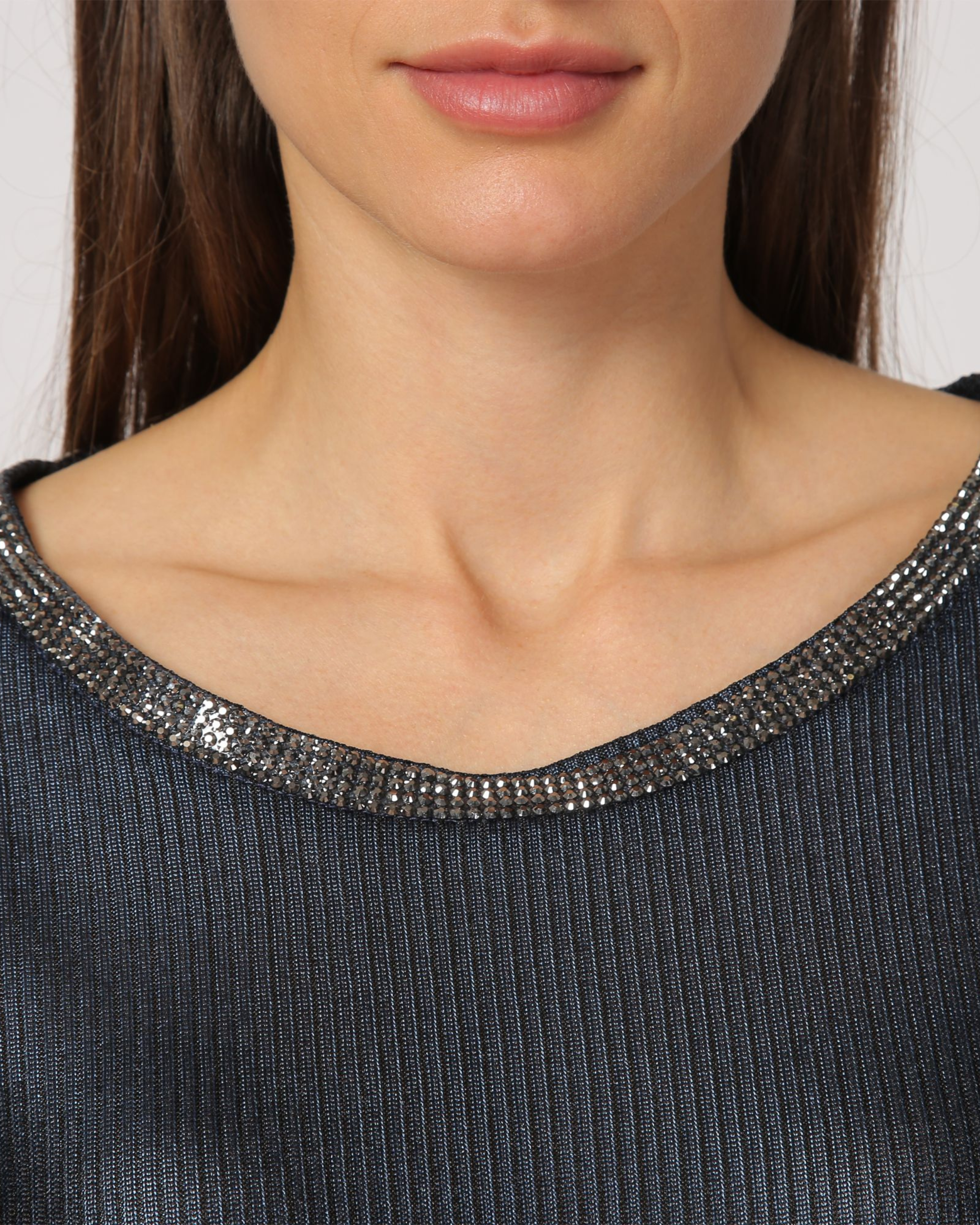 Blusa Mujer con cuello Redondo con Strass y Manga 3/4 Avolantada - LA-190359