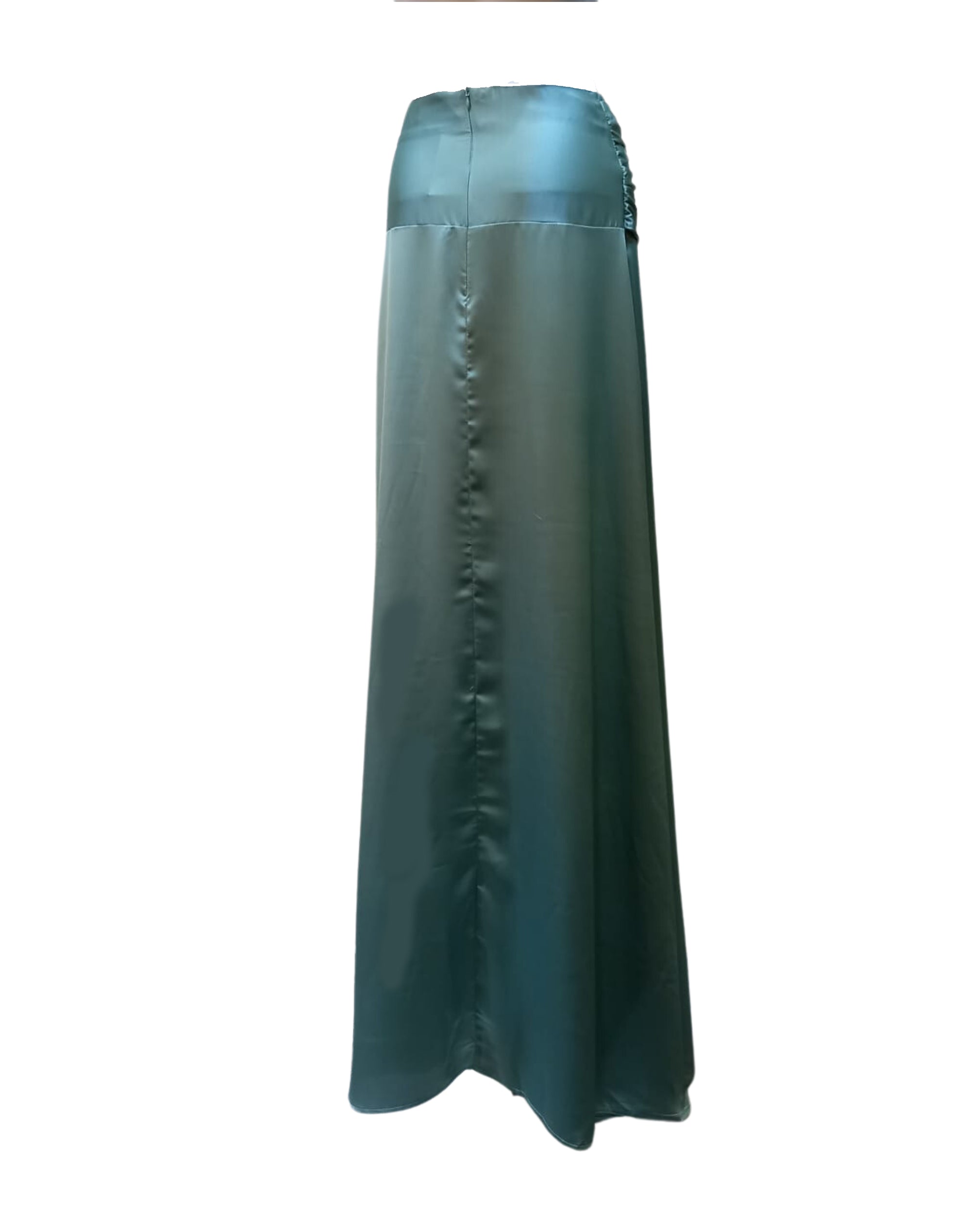 Falda larga mujer satinada elegante, falda fiesta brillo, falda maxi lazo cintura cruzada, estilo sofisticado, color verde agua, talla 36, cómoda y versátil ideal eventos cena noche urbana ✅Entrega 24/48h