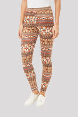 Legging mujer, leggings tiro alto, diseño étnico moderno, tejido elástico, comodidad total, estilo casual urbano, marrón, talla 38, ideal outfits versátiles, suave y ligero, fácil combinar, tendencia moda 2024 ✅Entrega 24/48h