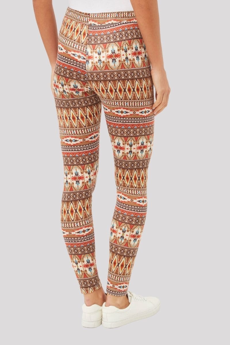 Legging mujer, leggings tiro alto, diseño étnico moderno, tejido elástico, comodidad total, estilo casual urbano, marrón, talla 38, ideal outfits versátiles, suave y ligero, fácil combinar, tendencia moda 2024 ✅Entrega 24/48h