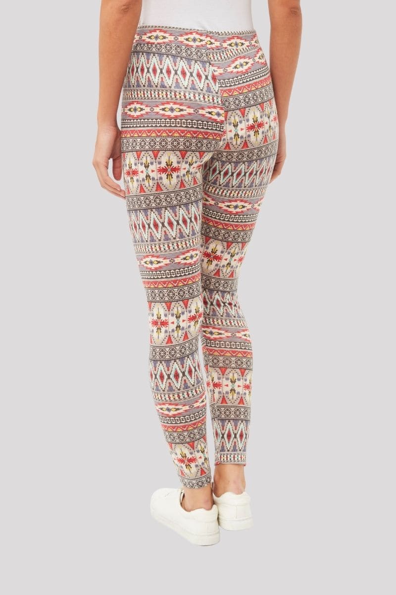 Legging mujer cómodo estampado tribal cintura alta, leggings étnicos, multicolor, tejido suave transpirable, versátil, urbano, disponible en talla 38, confort todo el día, máxima elasticidad ✅Entrega 24/48h