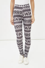 Leggings mujer tallas grandes, pantalón stretch, diseño tribal blanco negro, elástico, suave, look moderno cómodo, ideal outfits urbanos, fácil combinar blusas y deportivas, talla 38, moda versátil diaria✅Entrega 24/48h