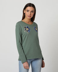 Sudadera mujer, sweater, top ligero algodón, bordado floral, manga larga, diseño casual, confortable, versátil, elegante, disponible 38 colores, talla única, outfit urbano diario, regalo ideal ✅Entrega 24/48h