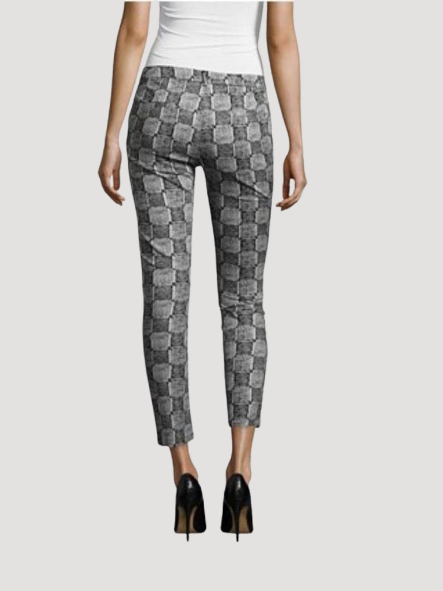 Pantalón slim mujer, pantalones ajustados, diseño cuadros, bolsillos delanteros y traseros, cierre cremallera broche, tejido plano, estilo moderno, color gris, talla 38, cómodo versátil elegante ✅Entrega 24/48h
