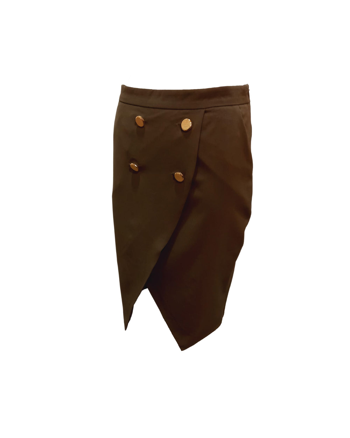 Falda lápiz, skirt, falda sastre corte envolvente, cruzada botones dorados, diseño elegante formal, color negro talla 38, sofisticada y versátil, look oficina fiesta evento formal, cómoda, moda mujer ✅Entrega 24/48h