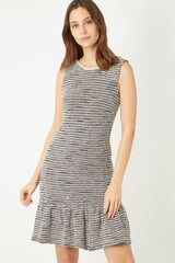 Vestido mujer tweed sin mangas dress elegante outfit detalle perlas cuello redondo bajo volante cierre trasero cómodo versátil talla 38 negro ideal eventos oficina moda tendencia ✅Entrega 24/48h