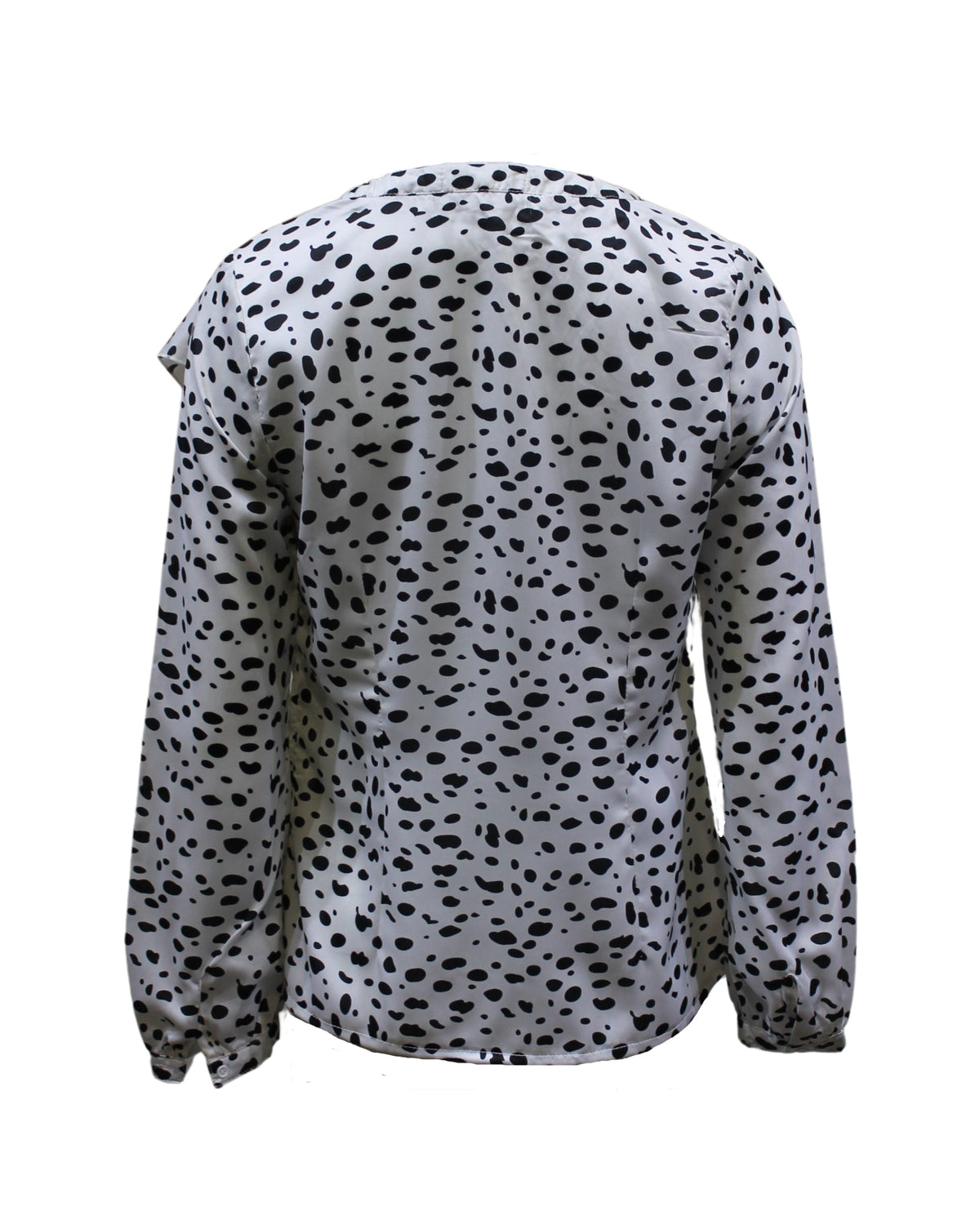 Blusa mujer, top elegante, blusa manga larga volantes, diseño animal print, tela ligera transpirable, estilo moderno, color blanco y negro, talla S, ideal ocasiones casuales o formales ✅Entrega 24/48h