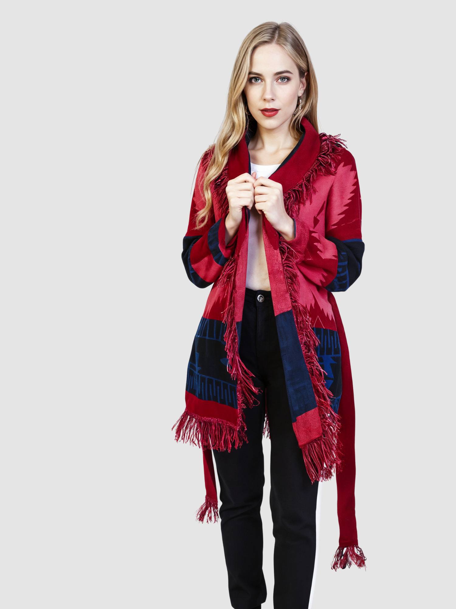 Chaqueta, cardigan estampado étnico, 100% poliéster, corte recto, estilo boho chic, tallas S, M, L, cómoda y versátil. ✅Entrega 24/48h