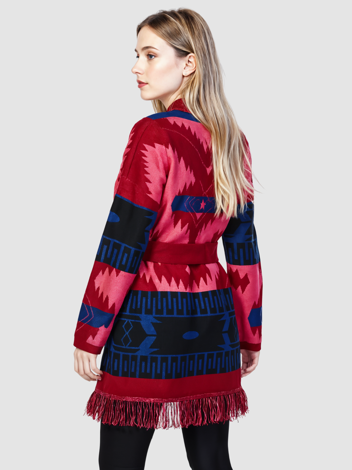 Chaqueta, cardigan estampado étnico, 100% poliéster, corte recto, estilo boho chic, tallas S, M, L, cómoda y versátil. ✅Entrega 24/48h