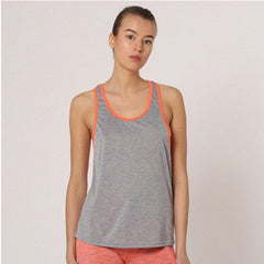 Top Deportivo Mujer Sin Mangas Espalda Nadadora Fitness Yoga Running Ligero Tela Suave Secado Rápido Comodidad Estilo Casual Urbano Talla L Colores Gris Blanco Coral ✅Entrega 24/48h