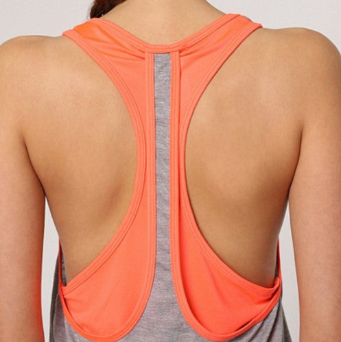 Top Deportivo Mujer Sin Mangas Espalda Nadadora Fitness Yoga Running Ligero Tela Suave Secado Rápido Comodidad Estilo Casual Urbano Talla L Colores Gris Blanco Coral ✅Entrega 24/48h