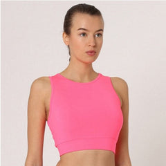 Top deportivo mujer sin costuras, crop top fit, tirantes anchos, tejido suave, corte ajustado, ideal fitness, yoga, deporte, color fucsia, talla L, comodidad máxima, transpirable, urbano y versátil ✅Entrega 24/48h