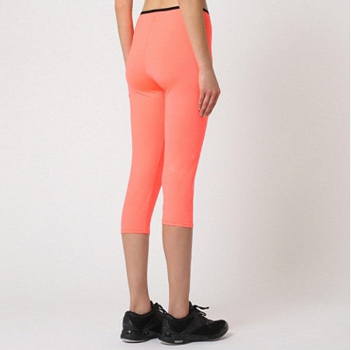 Legging deportivo mujer, leggings fitness, modelo Gym&Soul P40068, tejido elástico, cintura contraste, corte capri, ideal entrenamiento, color rosa, talla L, cómodo, versátil, transpirable ✅Entrega 24/48h