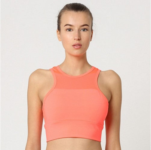 Top deportivo mujer, sujetador deportivo, sin mangas, espalda nadador, cierre elástico, tejido transpirable mesh, ideal gym yoga running, color rosa, talla L, ajuste cómodo, máxima sujeción ✅Entrega 24/48h