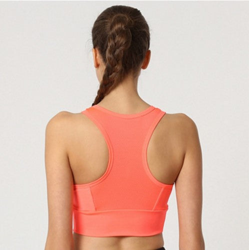 Top deportivo mujer, sujetador deportivo, sin mangas, espalda nadador, cierre elástico, tejido transpirable mesh, ideal gym yoga running, color rosa, talla L, ajuste cómodo, máxima sujeción ✅Entrega 24/48h