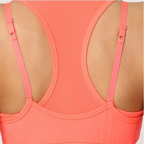 Top deportivo mujer sujetador tirantes ajustables gym racerback mesh transpirable cierre elástico forro interior fitness yoga running cómodo Rosa talla L ✅Entrega 24/48h