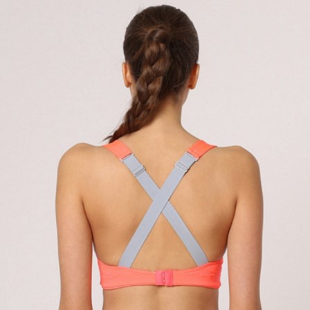 Sujetador deportivo, top fitness, tirantes ajustables, espalda cruzada, cierre trasero, ribete contraste, tejido transpirable, soporte medio, cómodo, rosa, talla L, ✅Entrega 24/48h