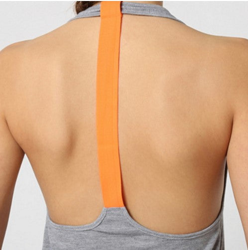 Camiseta deportiva mujer gym fitness tirantes tank top espalda nadadora corte ancho cuello redondo transpirable ligera gris talla L cómoda versátil ideal entrenar yoga pilates ✅Entrega 24/48h