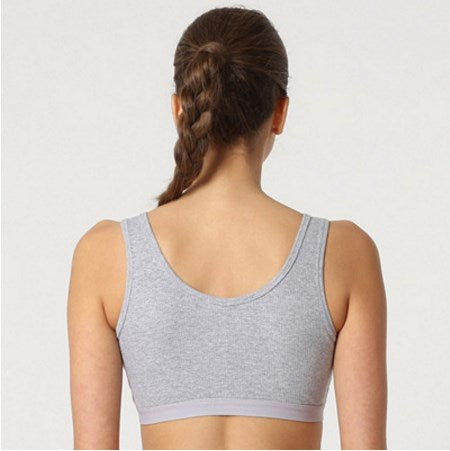 Top Deportivo Mujer Sujetador Algodón Básico Crop Comfort Ligero Entrenamiento Fitness Yoga Ropa Casual Look Moderno Suave Talla L Gris Transpirable Versátil ✅Entrega 24/48h
