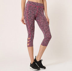 Leggings deportivos mujer capri, recorte mesh, tiro alto, diseño jaspeado rosa, transpirable, elástico, ideal fitness yoga running, cómodo y versátil, talla L, colores vibrantes, combinable tops y zapatillas ✅Entrega 24/48h