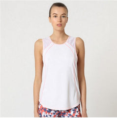 Camiseta tirantes deportiva mujer Gym top fitness running entrenamiento blanco L corte asimétrico mesh transpirable sin mangas cómoda ligera cuello redondo casual ✅Entrega 24/48h
