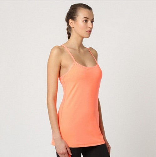 Camiseta deportiva tirantes, top gym fitness, sujetador integrado foam, cuello redondo, transpirable, estilo casual, color rosa, talla L, cómoda, versátil, ideal entrenamiento diario ✅Entrega 24/48h