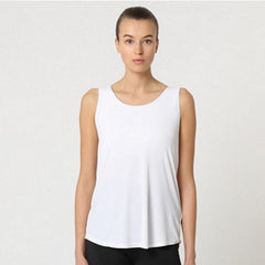Blusa deportiva, camiseta sin mangas, escote redondo, espalda nadadora, tela ligera, estilo casual o fitness, color blanco, talla L, cómoda y fresca, ideal combinar leggings o shorts, ✅Entrega 24/48h