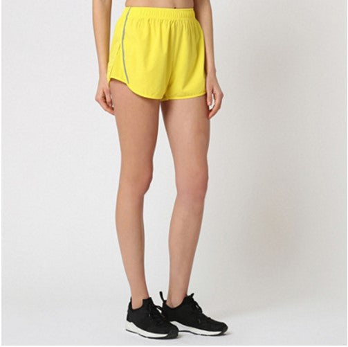 Short deportivo mujer running ultraligero, pantalón corto fitness, diseño ligero, cintura elástica, color amarillo, estilo casual, talla L, ideal entrenamiento, ofrece frescura y libertad de movimiento ✅Entrega 24/48h