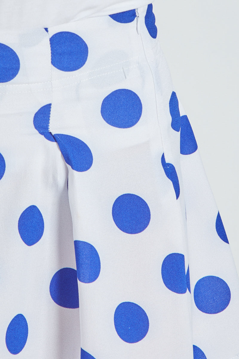 Falda corta mujer, minifalda, diseño estampado lunares, modelo Sinty SI-040014, pinzas cintura, cierre cremallera, estilo casual, talla 36, tejido cómodo, versátil para verano, color azul ✅Entrega 24/48h