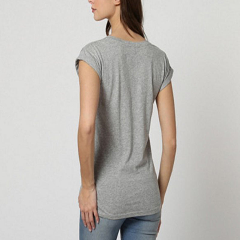 Camiseta mujer, t-shirt, playera, diseño estampado Paris, manga corta, cuello redondo, costuras vistas, estilo casual, color gris, disponible talla L, cómoda y versátil, para uso diario, look urbano ✅Entrega 24/48h