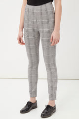 Pantalón pitillo mujer, leggings skinny cuadros, elegante diseño moderno, ajuste cómodo, tejido suave elástico, realza figura, estilo oficina urbano, color gris, talla 36, versátil y sofisticado ✅Entrega 24/48h
