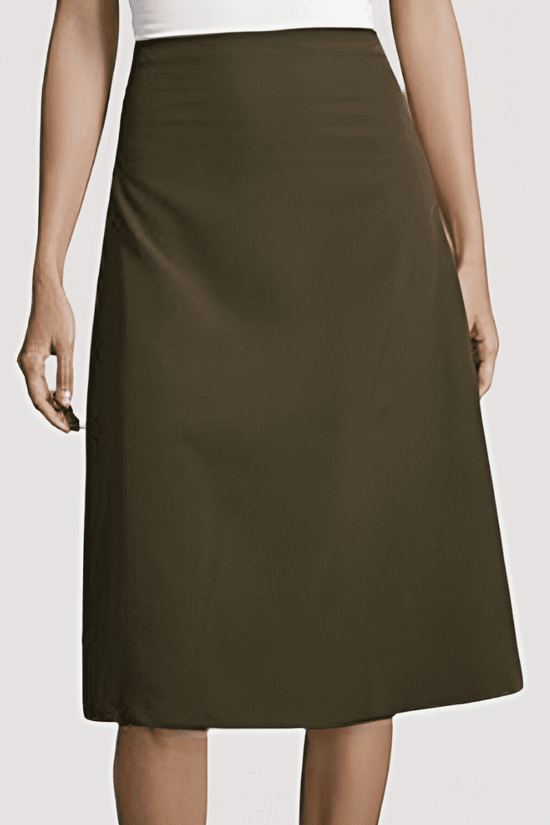 Falda corta mujer, falda poliéster, diseño clásico, corte recto, cremallera trasera, color marrón, tejido ligero, elegante y versátil, talla 36, look casual o formal, fácil de combinar ✅Entrega 24/48h