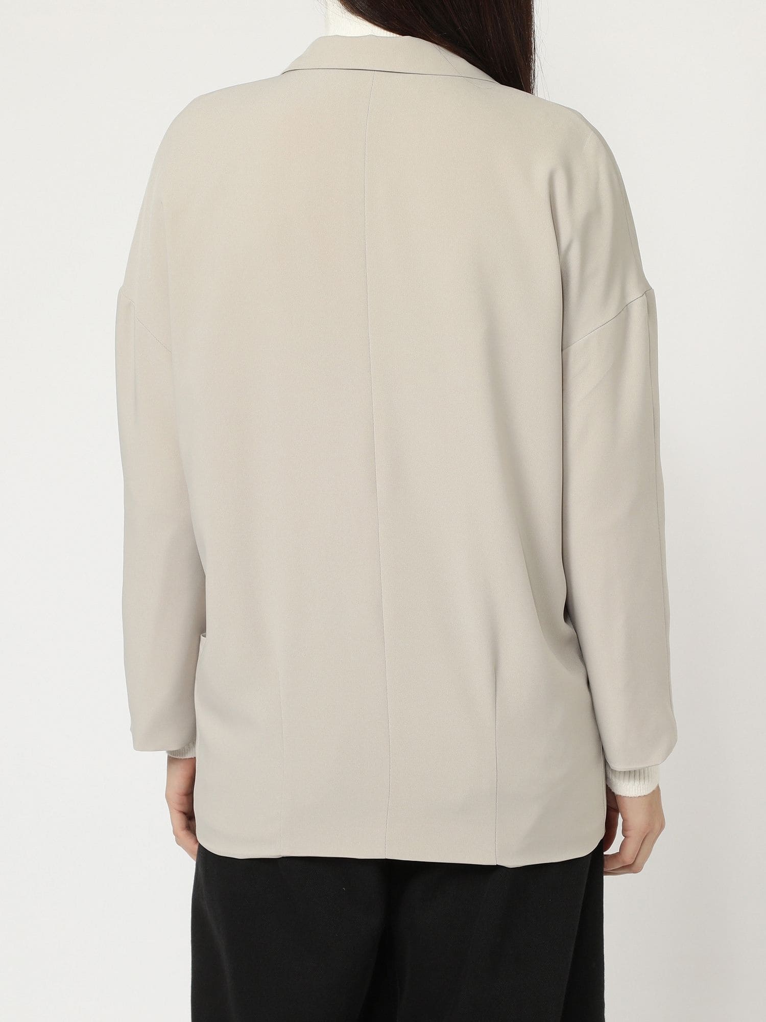 Americana mujer blazer desestructurado sintético estilo recto solapa diseño moderno cuello pico manga larga bolsillos delanteros cierre botón color gris talla L cómodo versátil elegante ✅Entrega 24/48h